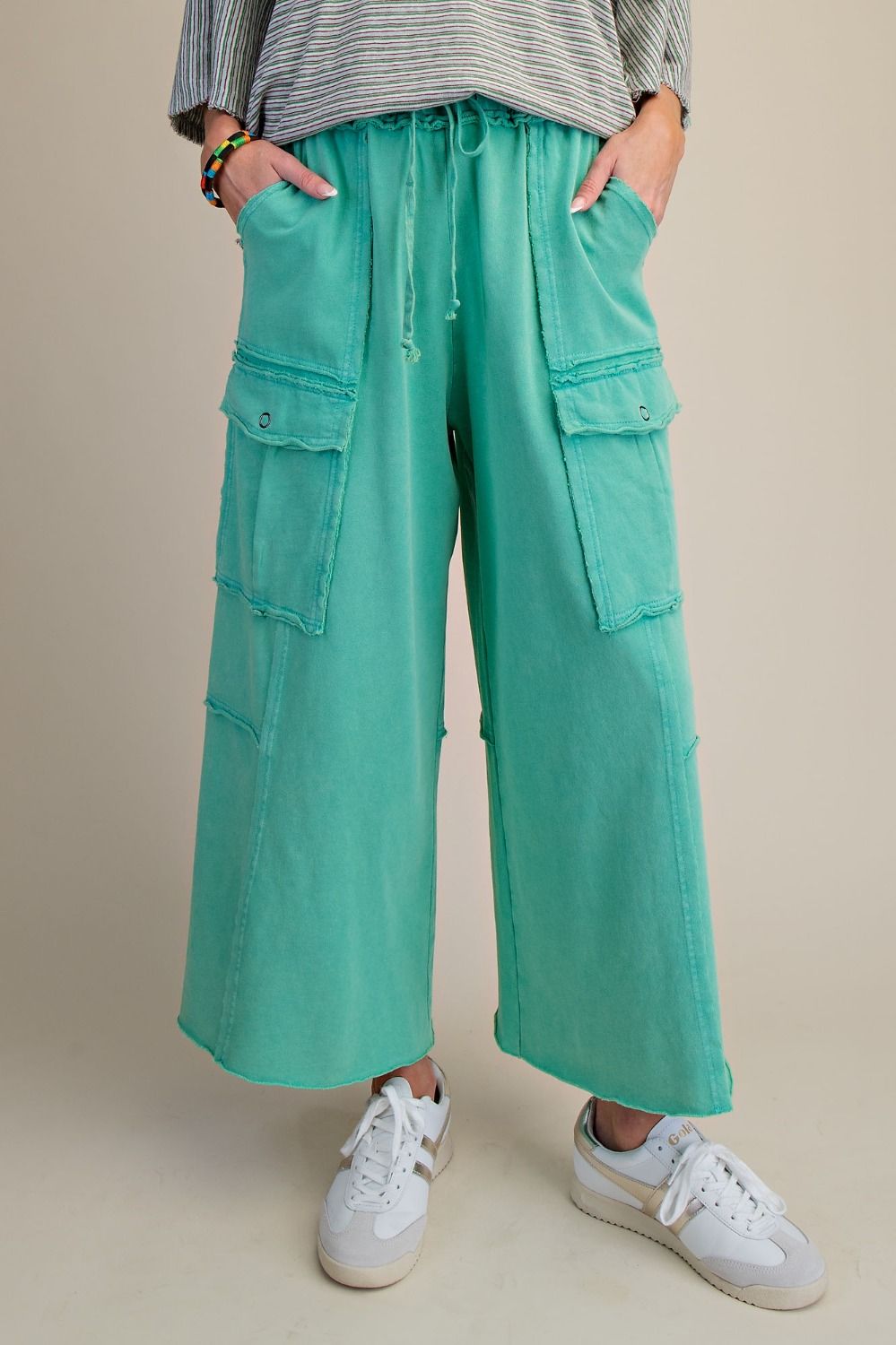 Washed Terry Cargo Pants