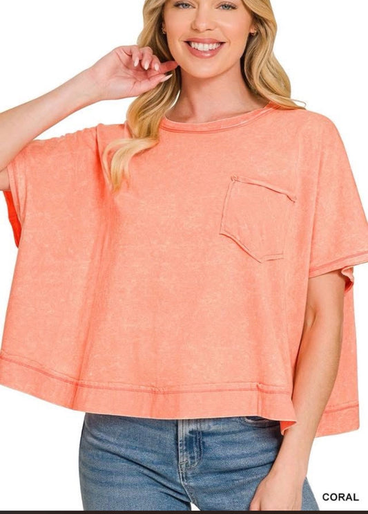 Acid Wash Pocket Top