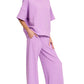 Ribbed Round Neck Pants Set