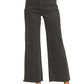 Acid Washed Frayed Straight Jeans