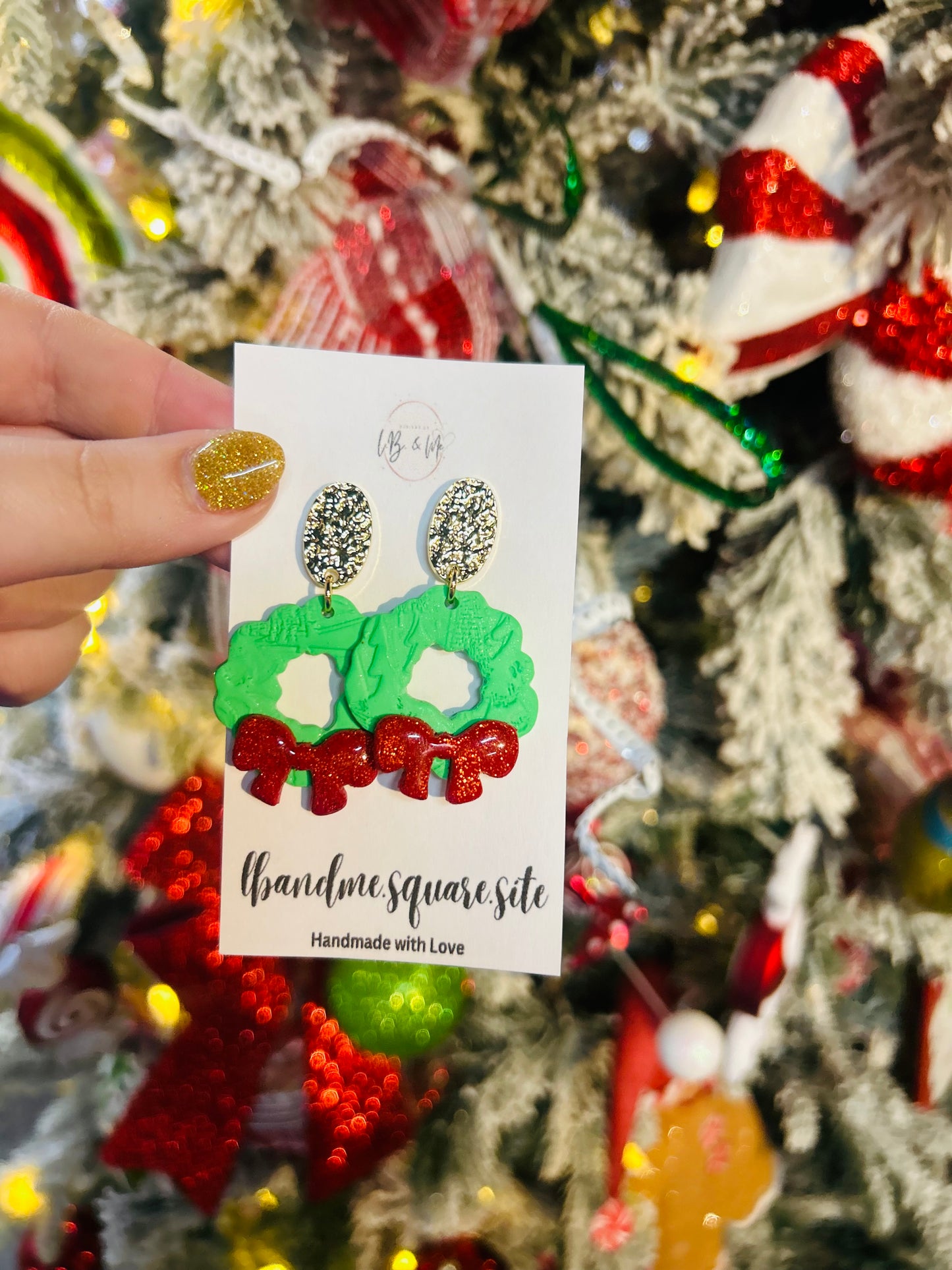 Christmas Wreath Earrings