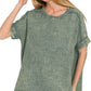Acid Wash Gauze Top