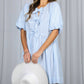 Bow Tie Front Striped Baby Doll Mini Dress VD82683