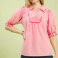 Pink Scalloped Trim Top