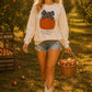 Pumpkin Season Gingham Bow Graphic Sweatshirt