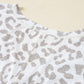 Brown Leopard Print V Neck Plus Size T Shirt