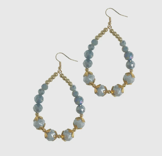 Grey Beaded Earrings