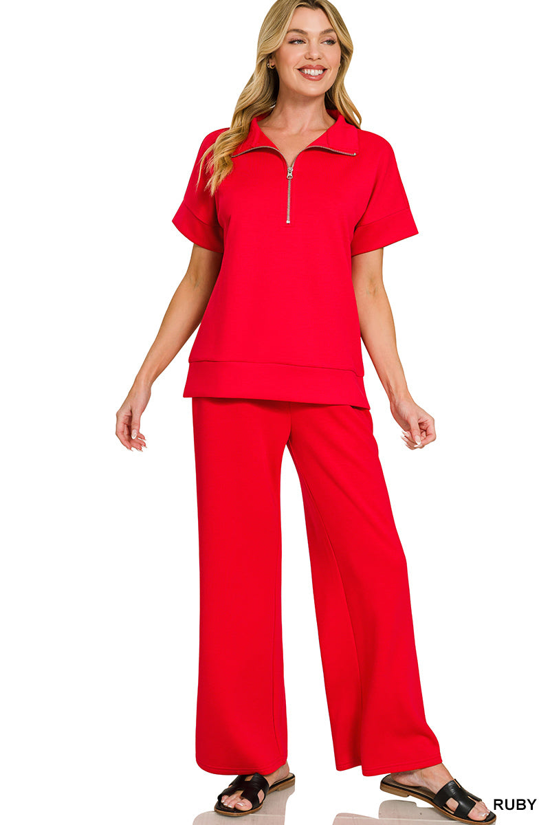 Quarter Zip Two Piece Set