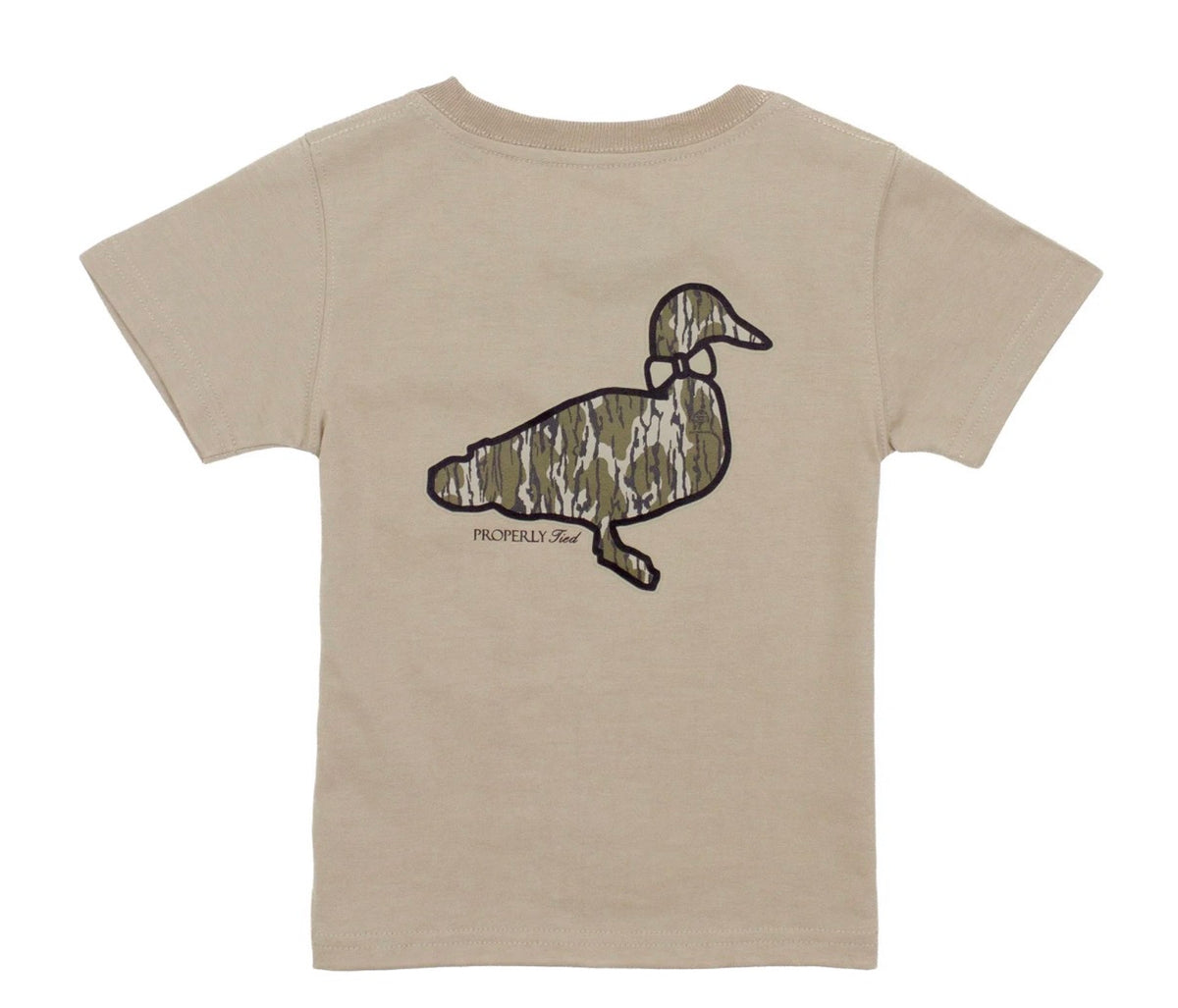 Boys Mossy Oak Camo Logo Sand Tee