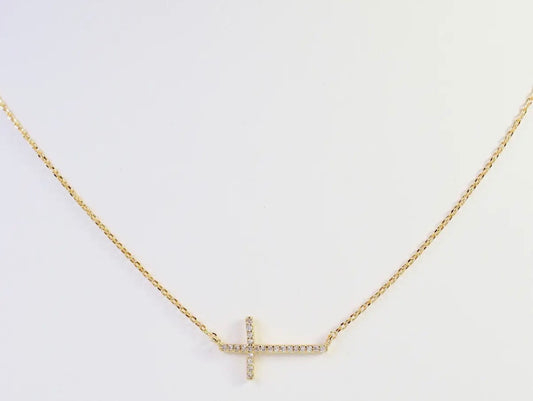 Side Cross Necklace