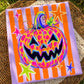 Neon Pumpkin Halloween Vibes Graphic Tee