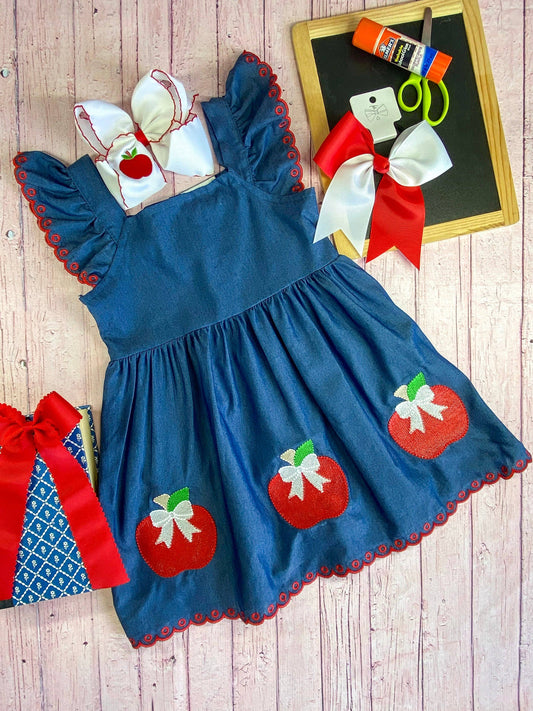 Vintage Apple Trio Navy Dress