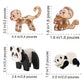 PicassoTiles 4pc Panda & Monkey Magnetic Tile Characters