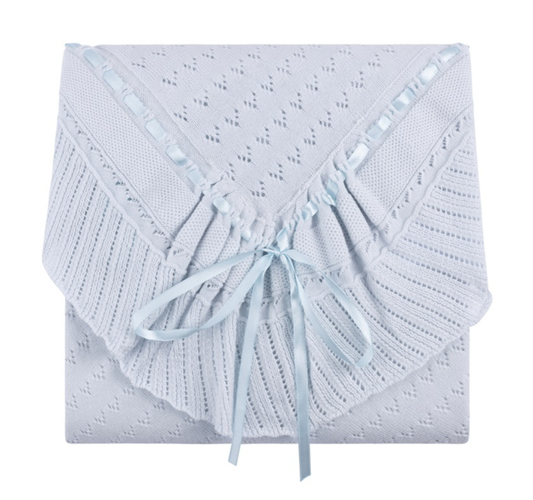 Pointelle Knit Ruffle Blanket