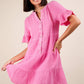 ND31579X-PLUS SIZE Mineral Washed Woven Mini Dress