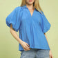 Blue Puff Sleeve Top