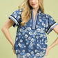 Denim Blue Floral Top