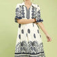 Navy & Cream Midi Dress