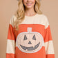 Pumpkin Appliqué Color Block Pullover