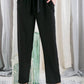 SOLID CASUAL WIDE PANTS WITH WAIST BAND