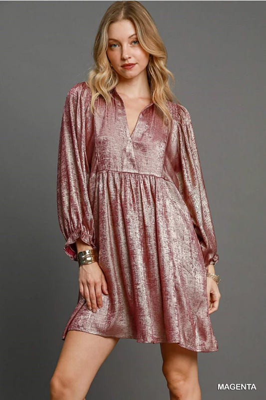 Magenta Metallic Dress