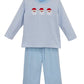 Santa Trio Pant Set- Blue