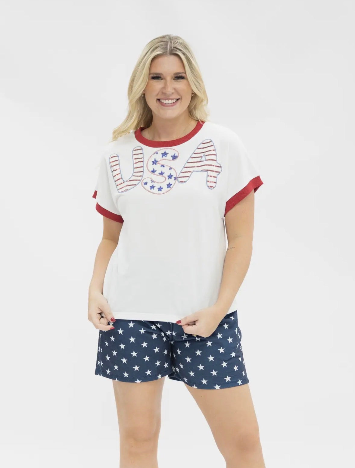 Navy Blue & White Star Shorts