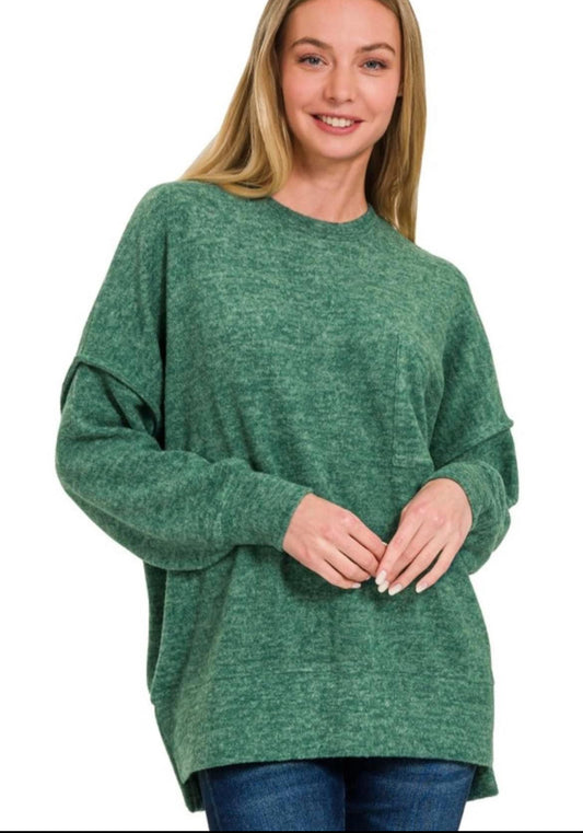 Green Sweater With Pocket