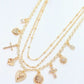 Multi Charm Gold Necklace