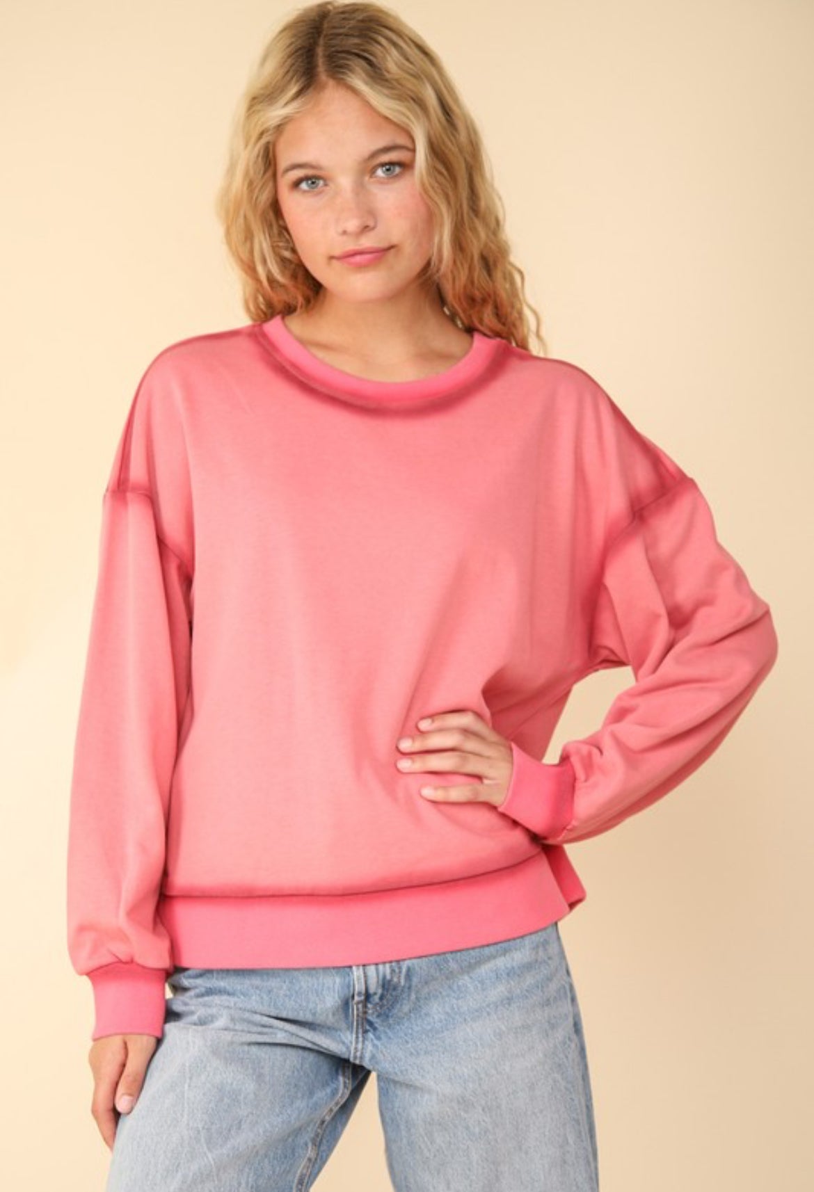 Pink Pullover Top