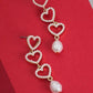 Heart Pearl Dangle Earrings