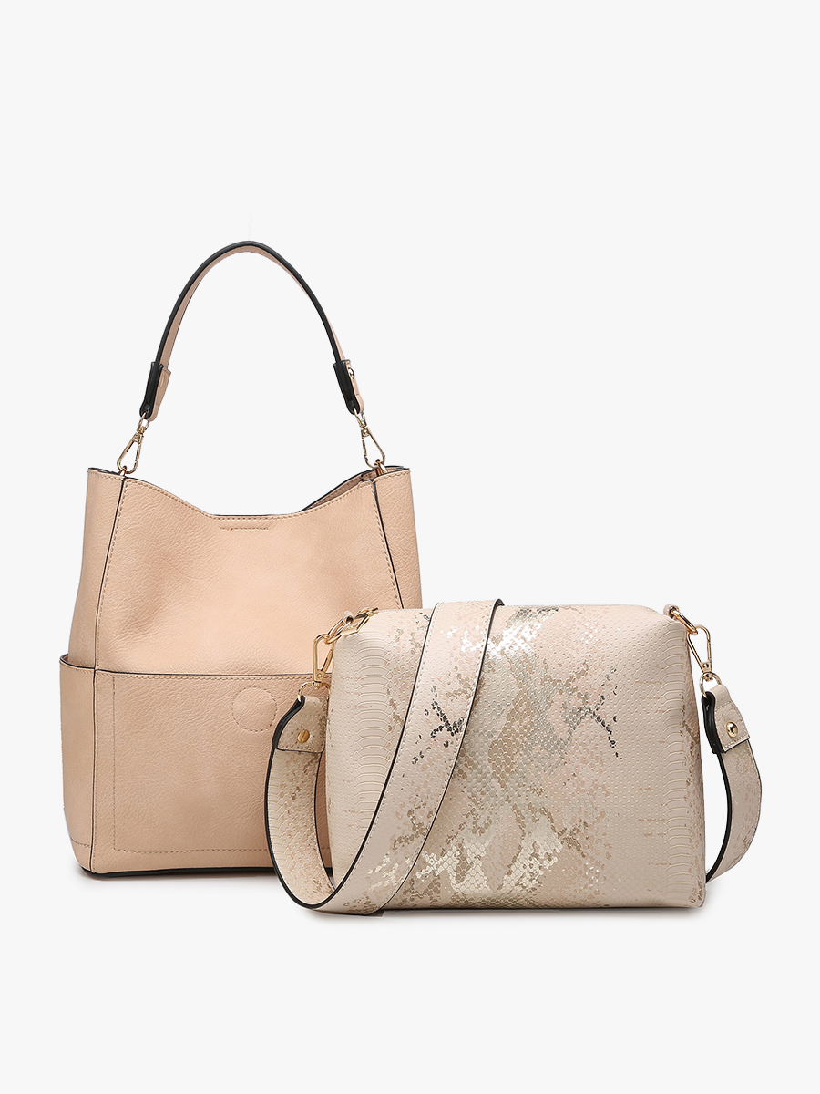 Abby 2-in-1 Bucket Bag w/ Animal Print Guitar Strap