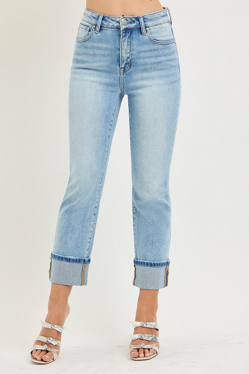 Ankle Straight Cuff Jeans