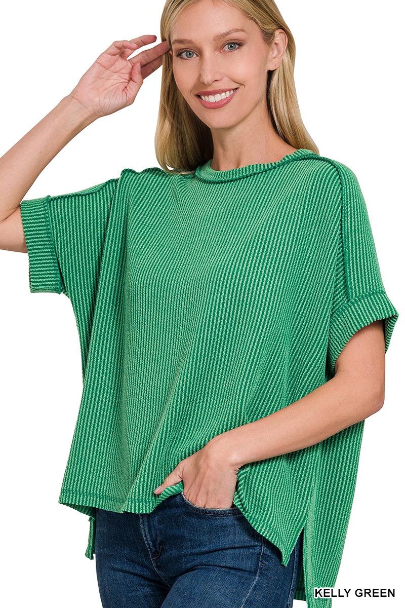 Ribbed Short Sleeve Top