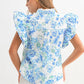Chic Floral Print Ruffle Frilly Button Up Shirt | S-XL