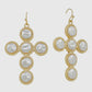 Cross Pearl Earrings
