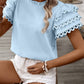 Layered Ric Rac Cap Sleeve Frilled Neck Blouse