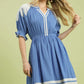Peri Blue Trim Dress
