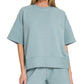Ribbed Round Neck Shorts Set