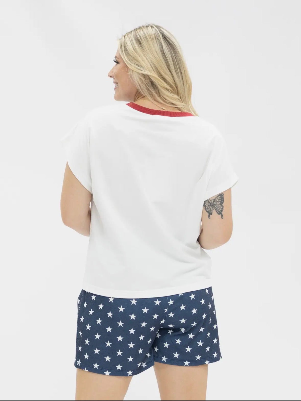 Navy Blue & White Star Shorts