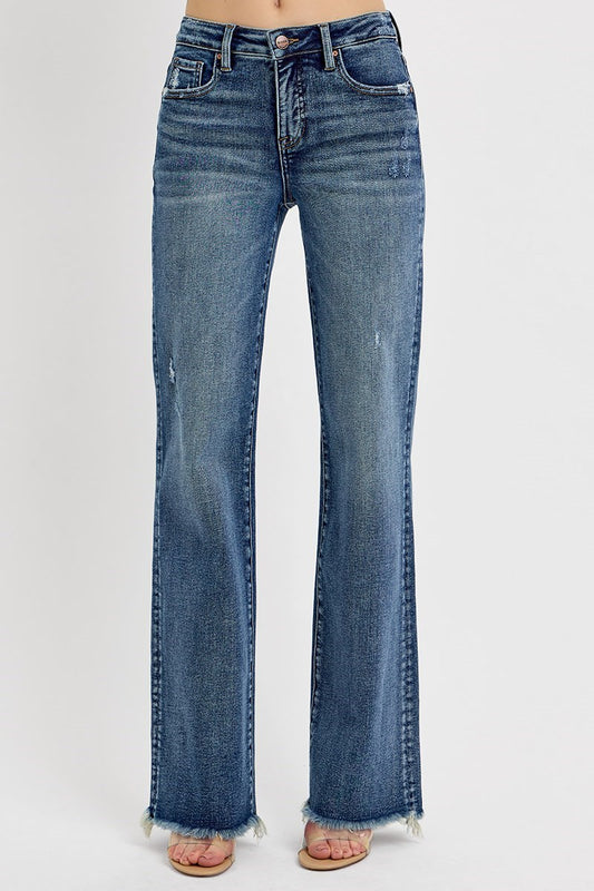 Tummy Control High Rise Long Straight Jeans
