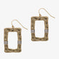 Gold Hammered Rectangle Earrings