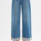 Low Rise Ankle Wide Cuffed Jeans