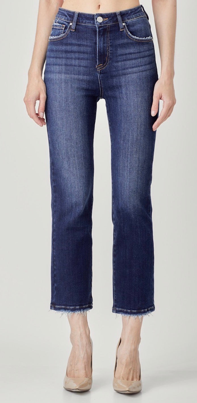 Dark High Rise Cropped Jeans