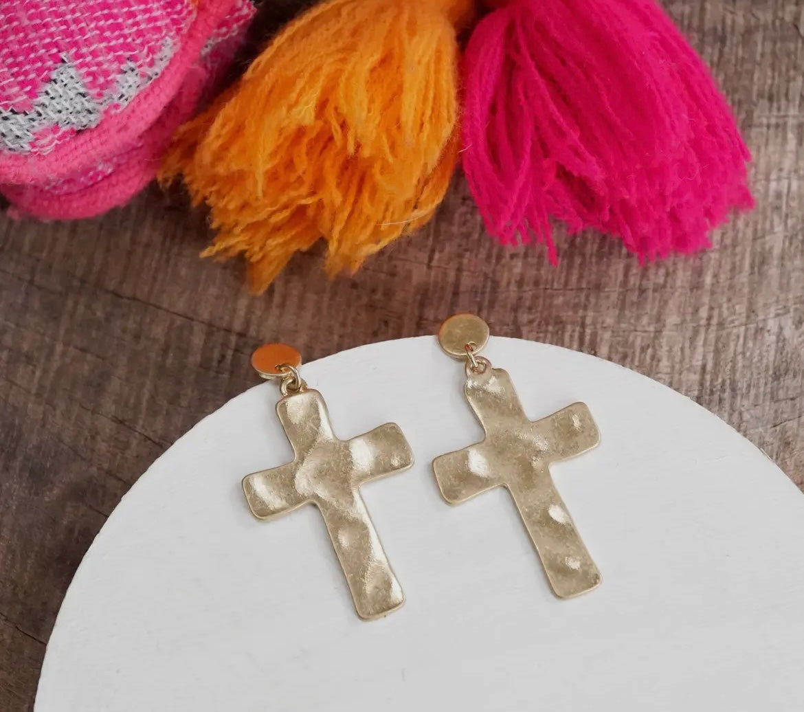 Cross Hammered Earrings