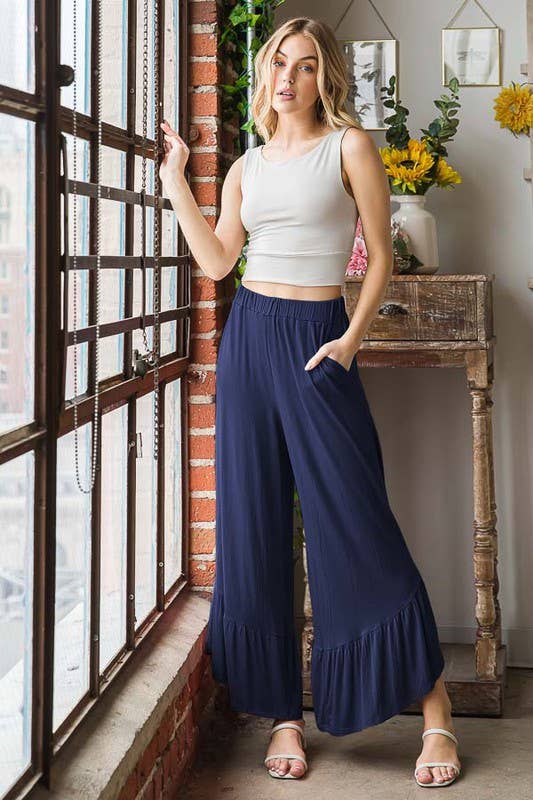 SOLID CASUAL PANTS