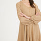 Drawstring Cuff Knit Babydoll Dress LD0804