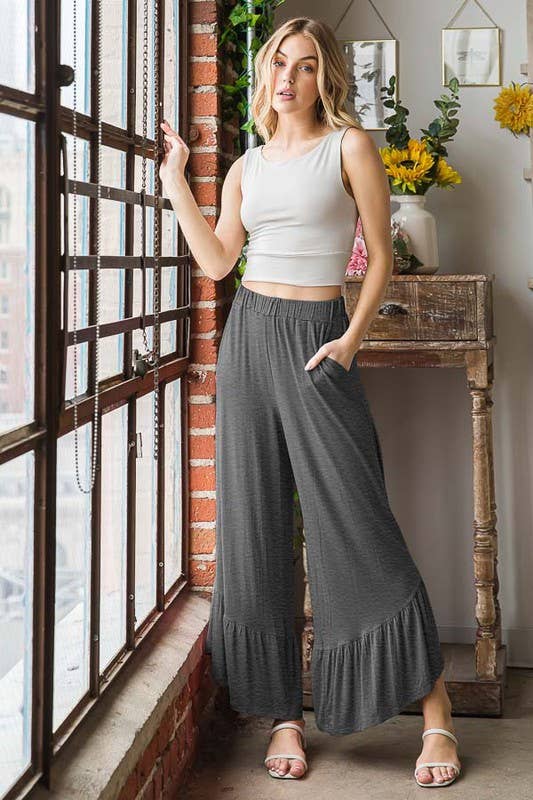SOLID CASUAL PANTS