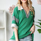 BASIC COLLAR URBAN RIBBED CONTRAST TOP