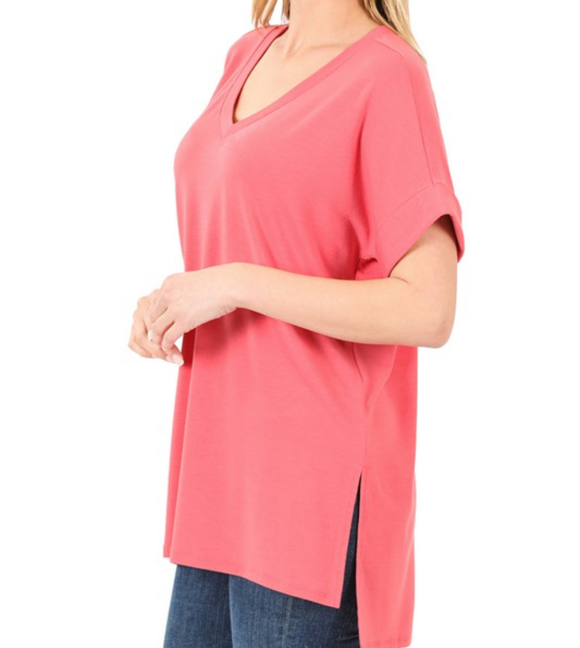 Rolled Short Sleeve Top